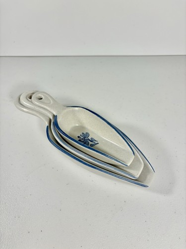RARE Set of 3 PFALTZGRAFF Stoneware YORKTOWNE Staple SCOOPS Spoon S, M, & L 7" L