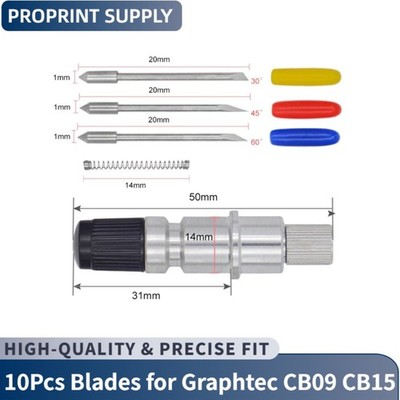 10Pcs Blades for Graphtec CB09 CB15 Vinyl Cutter Cutting Plotter 30°45° 60° New 