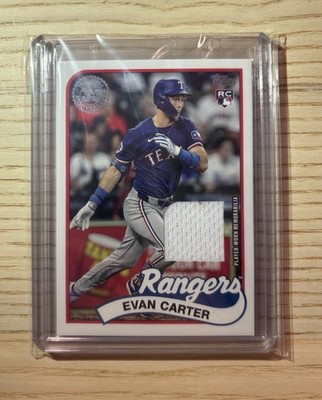 Evan Carter Topps 2024 Rookie Relic Player Worn Texas Rangers