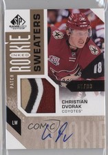 2016-17 SP Game Used Inked Rookie Sweaters 69/99 Christian Dvorak Patch Auto ev1