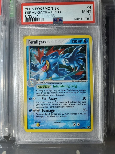2005 POKEMON EX UNSEEN FORCES #4 FERALIGATR-HOLO PSA 9