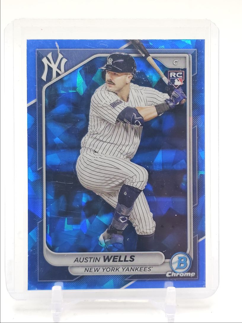 AUSTIN WELLS 2024 BOWMAN CHROME SAPPHIRE ROOKIE YANKEES #15 RC Q1300
