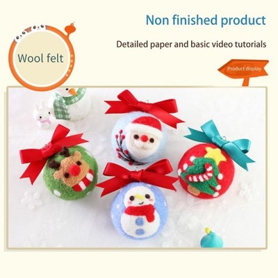 Wool Felted Keychain Making Set With Wool Felting Tool And Visual Instructions