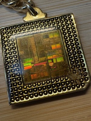 Intel Pentium Processor CPU Keychain - vintage large die CPU - Intel Inside