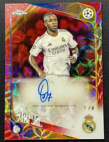1/8≈1/1 2025-26 Topps Chrome UEFA Vini Jr Auto Red Hongbao