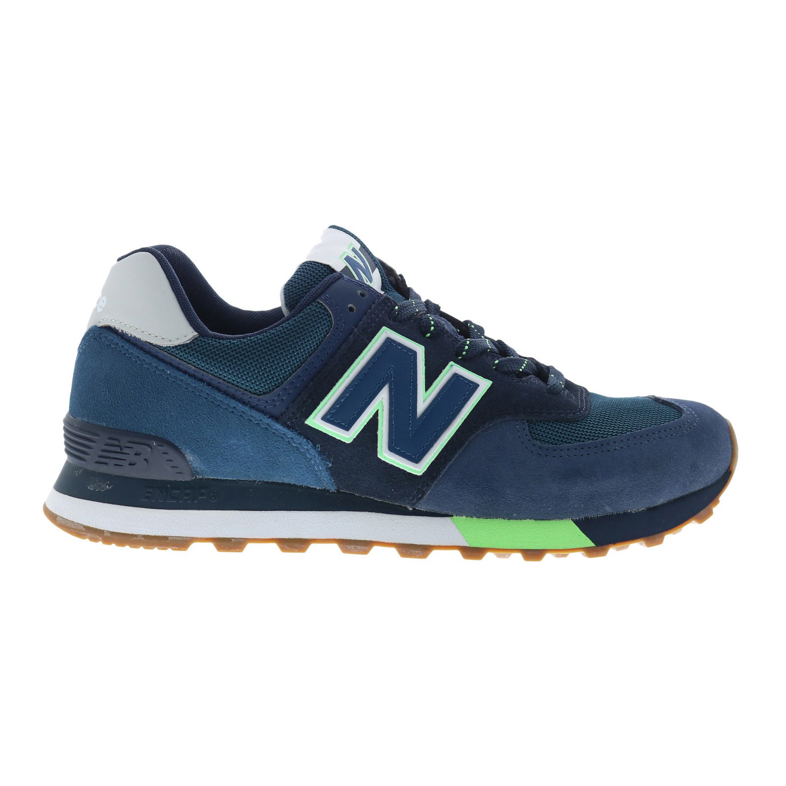 New Balance 574 XML574PU2 Mens Blue Suede Lifestyle Sneakers Shoes