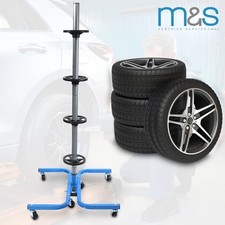 Felgenbaum Felgenständer Reifenbaum mit Rollen bis 245mm 150kg Blau BITUXX
