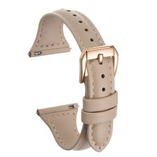 Genuine Leather Watch Band 20mm Quick Release Strap Cream/Rose Golden Tone