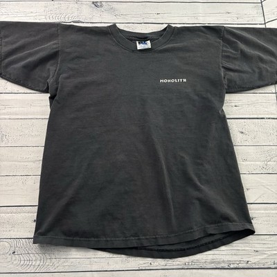Vintage Odium Monolith Short Sleeve Cotton T Shirt Mens Large Black Royal Avalon