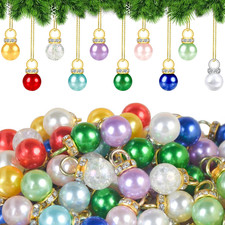 100PCS Christmas Mini Balls Ornaments, 9Mm Miniature Multi-Color Xmas Tiny Tree
