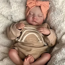 Risbecko Lifelike 43cm Finished Reborn Real Baby Doll Handmade 3D Art Doll Gift