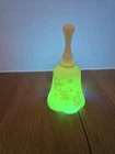 Vintage Fenton Hand-painted Custard Glass Bell Signed And Glows Under UV Light