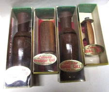 4 Vintage Lohman True-Tone Calls Duck, Goose, Quail, & Predator MIB Unused