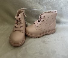 Cat Jack Combat Boots Amaya Toddler Girls Sz 9 Pink Pearl Lace Up Zip