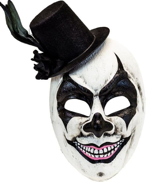 Halloween Commedia dell’Arte Mask with Hat Gothic Fancy Dress