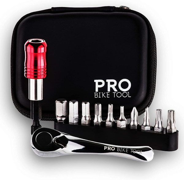 Mini Ratschen Set Mit 10 Bits Im Hartschalen Etui - Multitool Fahrrad Reparaturw-image