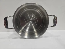 Emeril Stainless Steel 8" Steamer Insert Colander Double Handle Strainer FreeS&H