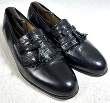 Stacy Adams Men's Shoes Kiltie Tassel Loafers Black Leather 23035 10.5M