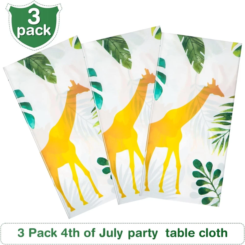 Tudomro 3 peças toalhas de mesa safári selva animal capa de mesa multicolor - Imagem 4 de 4