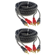 High Quality 2PCS RCA Cables 2 Channel Twisted 4Ft Shielded Interconnect New