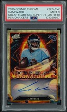 Marketplace image: Cam Ward 2025 Topps Cosmic Chrome Superfractor 1/1 RC Auto PSA 9 Solar Flares...