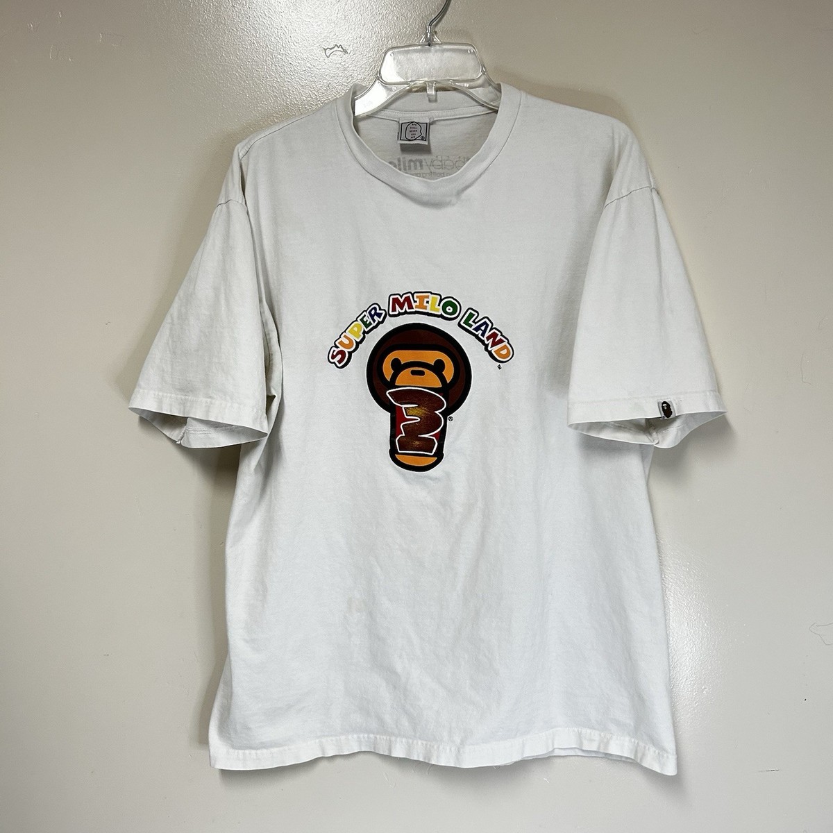 Baby Milo A Bathing Ape Super Milo Land White T Shirt XL Vintage