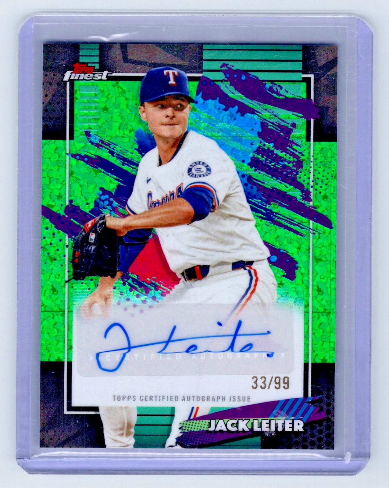 2026 Topps Finest Jack Leiter Green Mini-Diamond Auto Refractor /99 #FMA-JL
