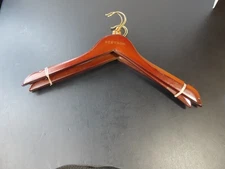 Vintage Stetson Western Wooden Hangers Set of 5 Gold Hardware