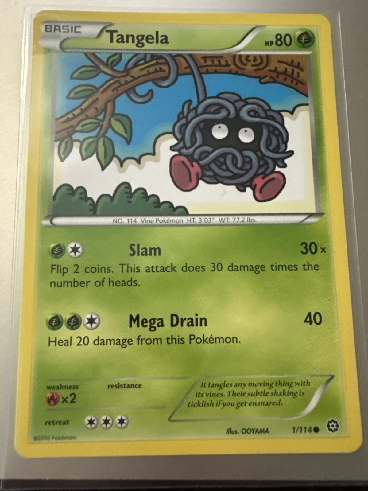 Pokemon TCG Tangela 1/114 Steam Siege Card - LP Condition