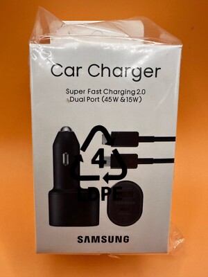 2 PACK SAMSUNG Super Fast Dual Car Charger Usb (45W+15W) Two Ports EP-L5300