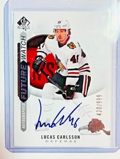  2020-21 SP Authentic #221 Lucas Carlsson RC Future Watch Autographs Blackhawks