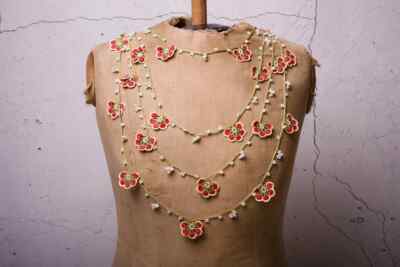 Oya Crochet Necklace Needle Lace 135.04'' BRAND NEW FAST Shipment mekiye-009