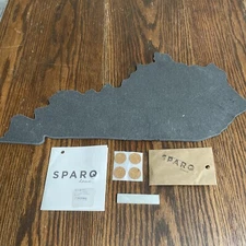 Kentucky State Shaped Slate Cheese Board Soapstone Chalk  17”x8'' Cork Feet