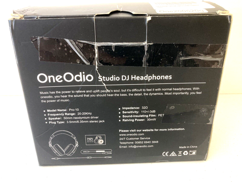 Auriculares OneOdio Pro-10 Studio DJ con cable tipo 3,5 mm negros solo un cable - Imagen 7 de 8