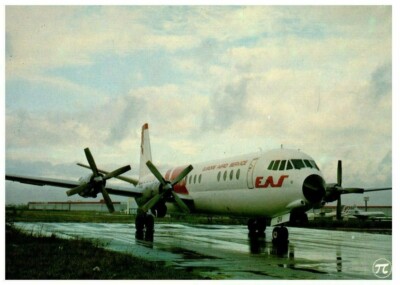 EAS Europe Aero Service Vickers Vanguard 952 Airplane Postcard 