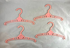 Set of 4 Child Infant Hangers Pink Hearts Plastic 10" Vintage