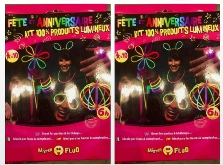 Kits Lumineux Fluo à Fixation Rapide pour Accessoires de Mariage Autonomie 8 Heures