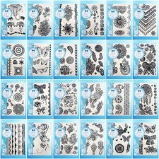 10 sheets/lot Henna lace temp tattoo black Arm Sleeves Leg