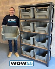 WOW Plastic pick bin kit Boltless Racking Shelving Storage Garage Workshop Shelf