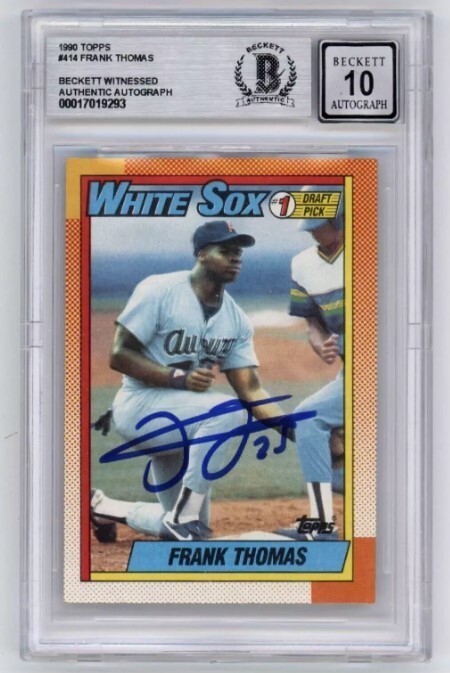 Frank Thomas 1990 Topps #414 Rookie RC Signed Beckett BAS BGS 10 Auto White Sox