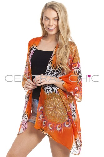 Central Chic Womens Pretty Kaftans Kimonos Beach Cover Up Evening Top Blouse - Picture 44 of 64