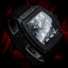 Hublot Spirit of Big Bang All Black Ceramic Chronograph 45mm Skeleton Dial B&P 6