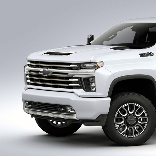 Genuine Black & White Front & Tailgate Bowtie Emblems For Chevy Silverado 1500/2500HD/3500HD