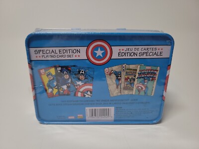 Marvel comic Caption American two deck Playing Cards Tin Case