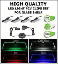 GLASS SHELF LED LIGHT PCV CLIP SET  RGB BLUE WHITE GREEN RED