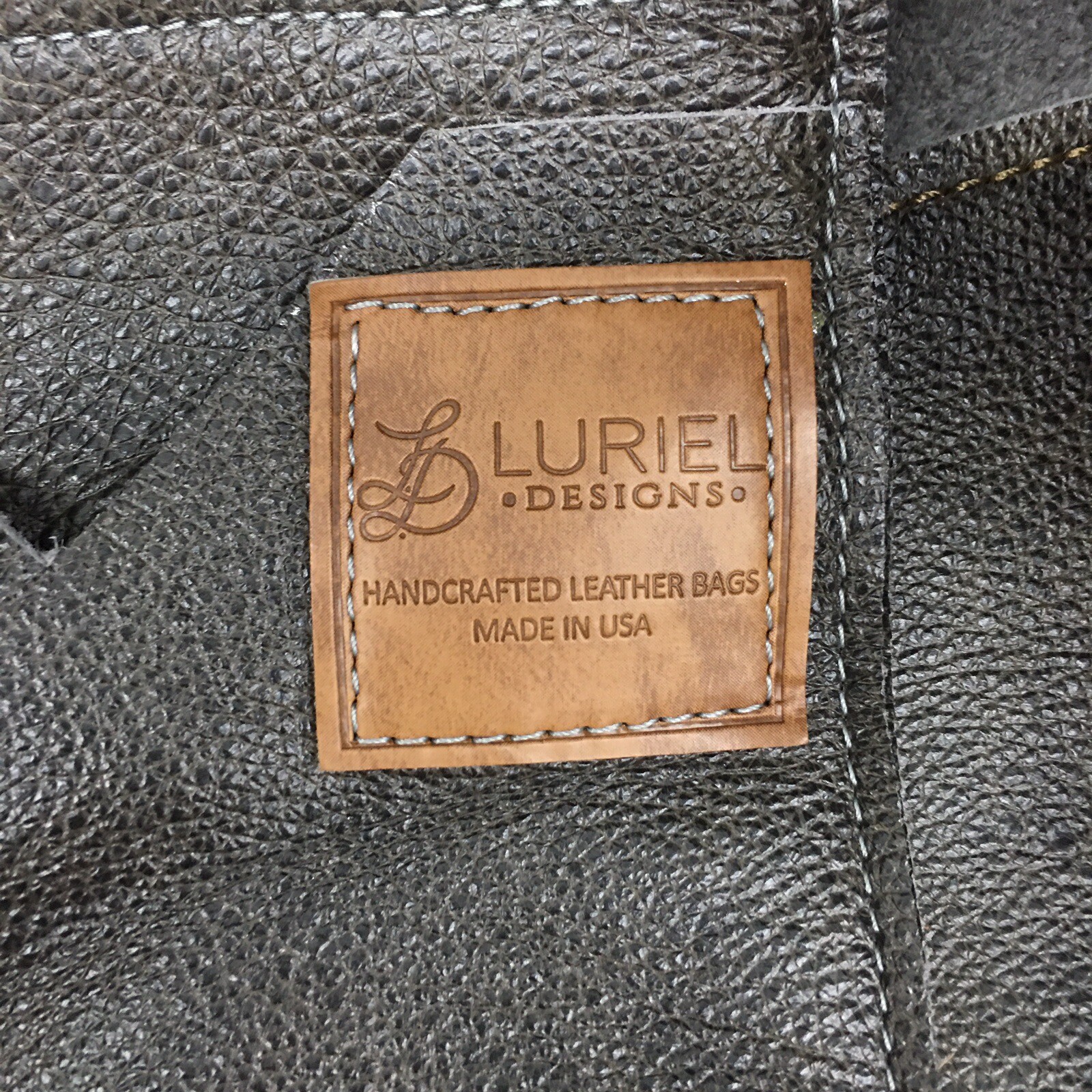 USA Luriel Designs Handcrafted Gray Leather Tassel Top Handle Satchel