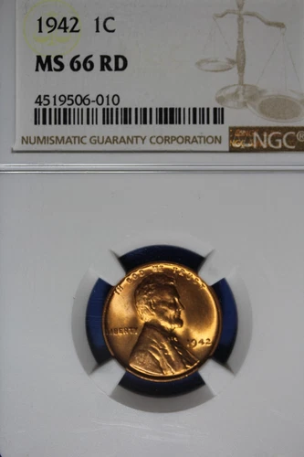 1942 NGC 1C MS66RD LINOLCN WHEAT CENT #B49970