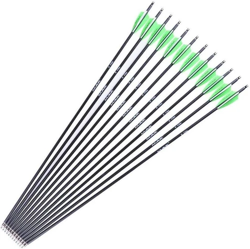 12Pcs 30-inch Carbon Arrow Spine 500 OD 7.8mm W/ Removable Tips for Compound Bow - Picture 8 of 10