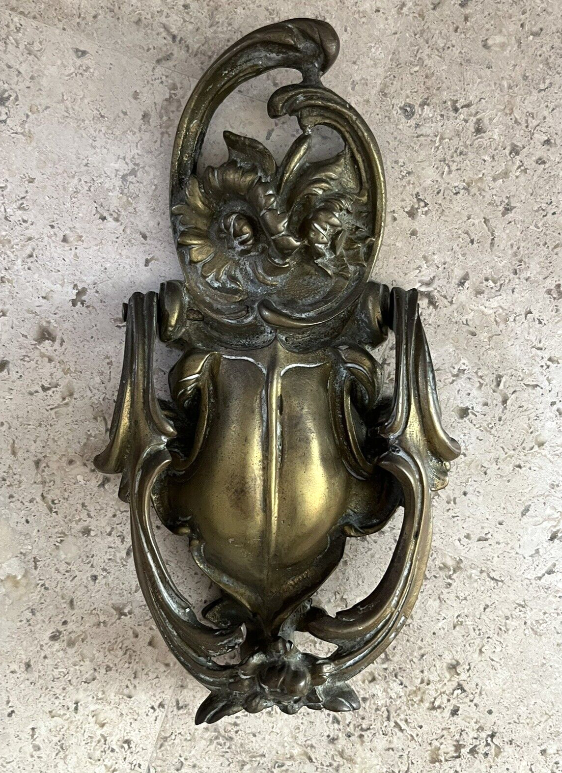 LARGE ANTIQUE c.1898 ART NOUVEAU NEW ORLEANS ARCHITECTURAL SALVAGE DOORKNOCKER