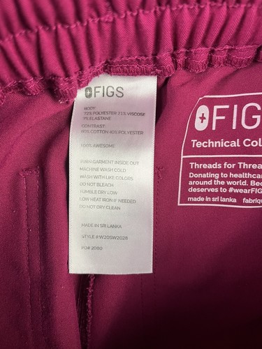 FIGS Zamora Jogger Sweat Pants Womens XS Pink Stretch Medical Nurse Workwear - Picture 10 of 14